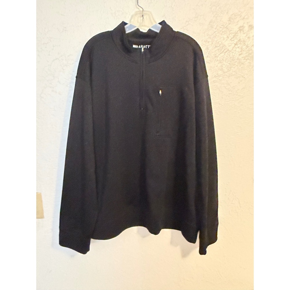 Ariat TEK Cold Series Mens XXL Black Quarter Zip Pullover Chest Pocket Sweater